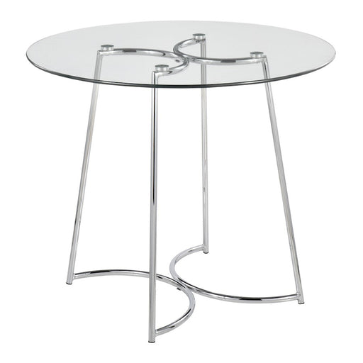 LumiSource Cece Dinette Table in Chrome/Clear Glass - DT-CECE35GL