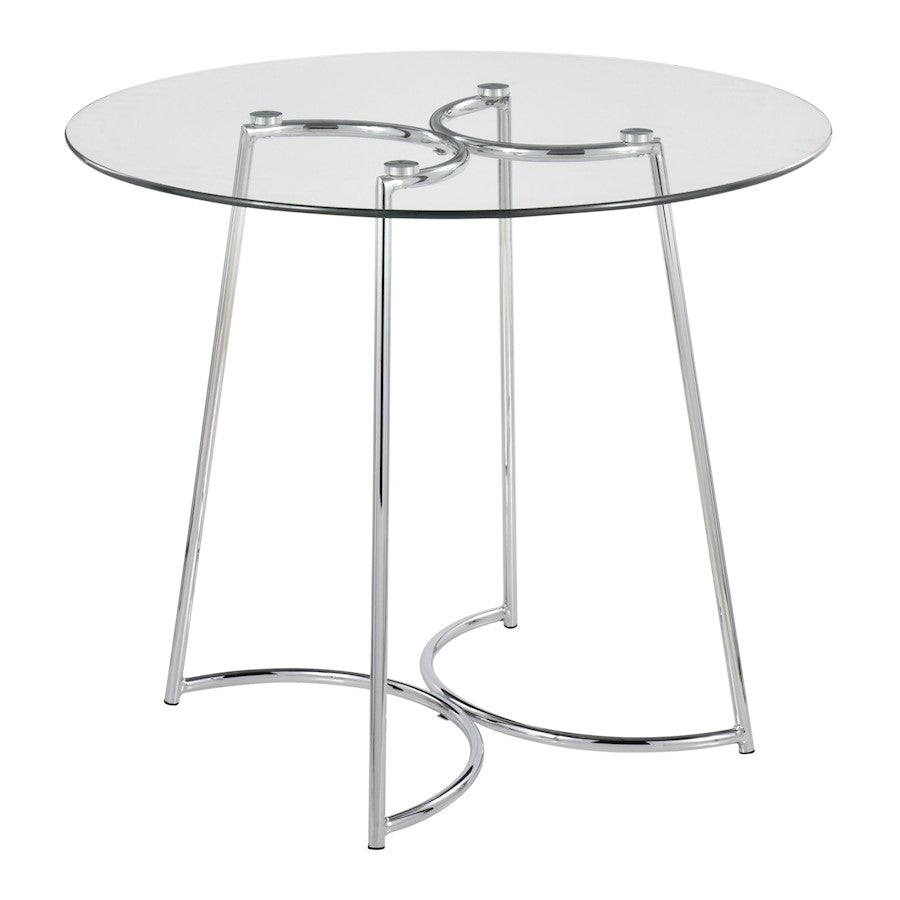 LumiSource Cece Dinette Table in Chrome/Clear Glass - DT-CECE35GL
