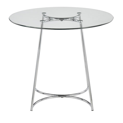 LumiSource Cece Dinette Table in Chrome/Clear Glass