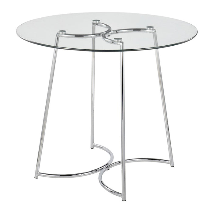 LumiSource Cece Dinette Table in Chrome/Clear Glass
