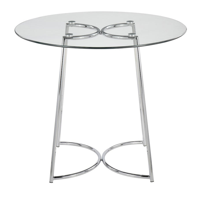 LumiSource Cece Dinette Table in Chrome/Clear Glass