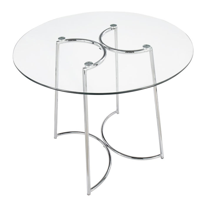 LumiSource Cece Dinette Table in Chrome/Clear Glass