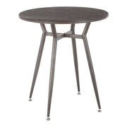 LumiSource Clara 28in Round Dinette Table | Antique Metal and Espresso Bamboo | Small Kitchen & Dining Room | 28 x 28 x 30 in | Model DT-CLARARNANE