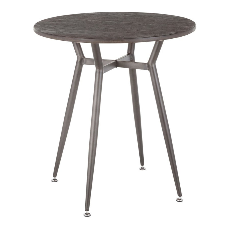 LumiSource Clara 28in Round Dinette Table | Antique Metal and Espresso Bamboo | Small Kitchen & Dining Room | 28 x 28 x 30 in | Model DT-CLARARNANE