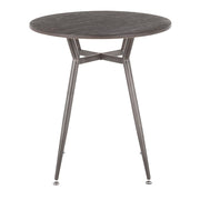 LumiSource Clara 28in Round Dinette Table | Antique Metal and Espresso Bamboo | Small Kitchen & Dining Room | 28 x 28 x 30 in | Model DT-CLARARNANE