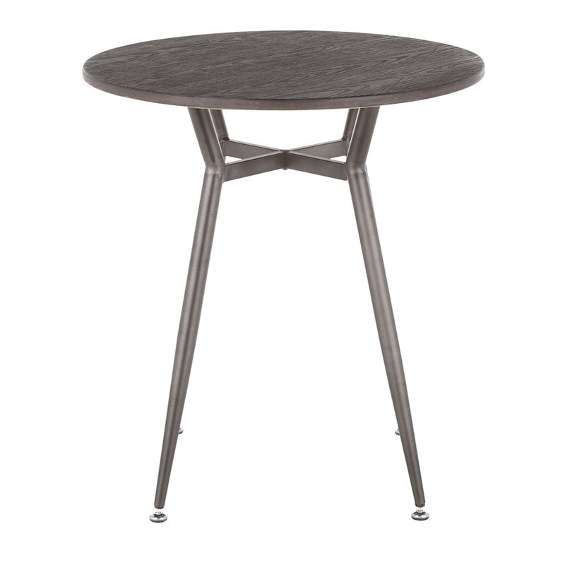 LumiSource Clara 28in Round Dinette Table | Antique Metal and Espresso Bamboo | Small Kitchen & Dining Room | 28 x 28 x 30 in | Model DT-CLARARNANE