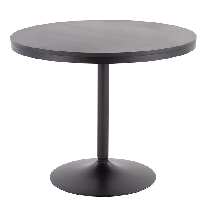 LumiSource Dakota Dining Table in Black Steel/Black Wood - DT-DKTABKBK