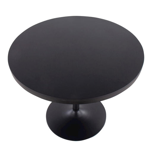 LumiSource Dakota Dining Table in Black Steel/Black Wood