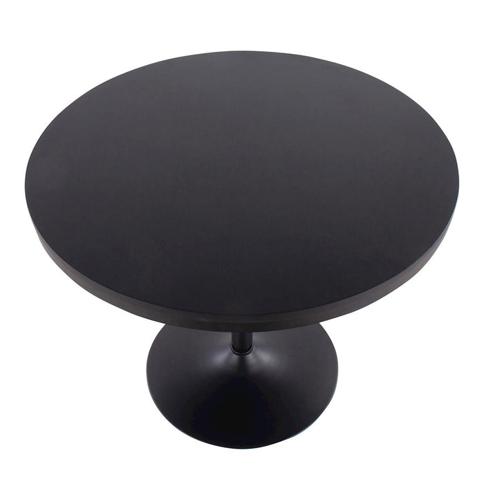 LumiSource Dakota Dining Table in Black Steel/Black Wood