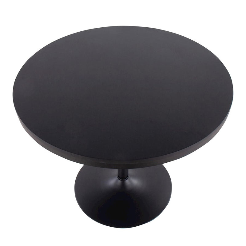 LumiSource Dakota 36in Round Dining Table | Black Steel and Black Wood | Industrial Kitchen & Dining Room | 36 x 36 x 29.75 in | Model DT-DKTABKBK