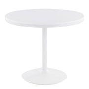 LumiSource Dakota Dining Table in White Steel/White Wood - DT-DKTAWW