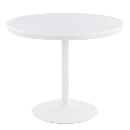 LumiSource Dakota Dining Table in White Steel/White Wood - DT-DKTAWW