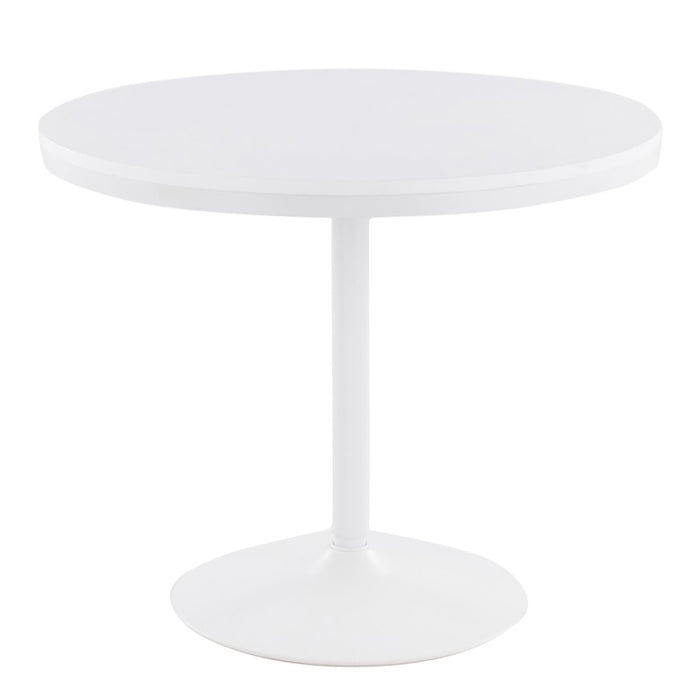 LumiSource Dakota Dining Table in White Steel/White Wood - DT-DKTAWW