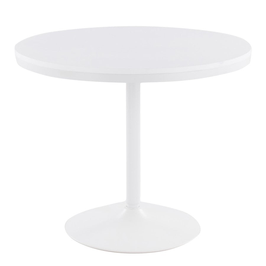 LumiSource Dakota Dining Table in White Steel/White Wood - DT-DKTAWW