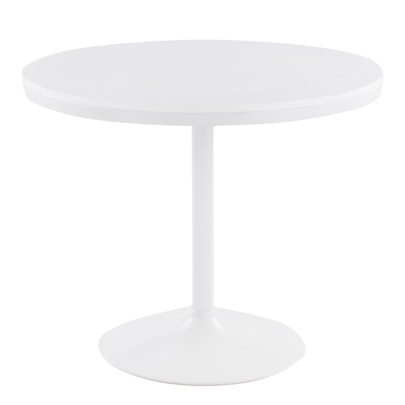 LumiSource Dakota 36in Square Dining Table | Industrial White Steel and White Wood | Kitchen & Dining Room | 36 x 36 x 30 in | Model DT-DKTAWW