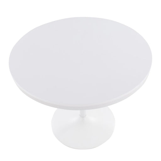 LumiSource Dakota Dining Table in White Steel/White Wood