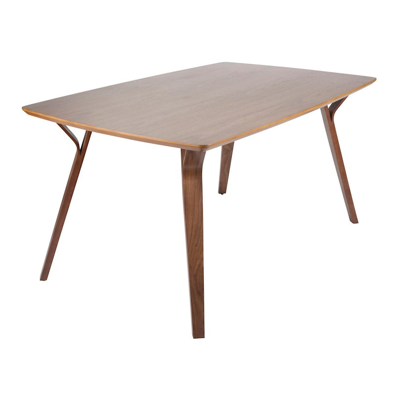 LumiSource Folia 63in Rectangular Dining Table | Mid-Century Walnut Wood | Dining Room & Casual Gatherings | 63 x 38 x 31 in | Model DT-FOLIA6338WL