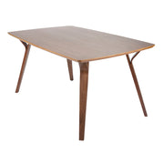LumiSource Folia 63in Rectangular Dining Table | Mid-Century Walnut Wood | Dining Room & Casual Gatherings | 63 x 38 x 31 in | Model DT-FOLIA6338WL