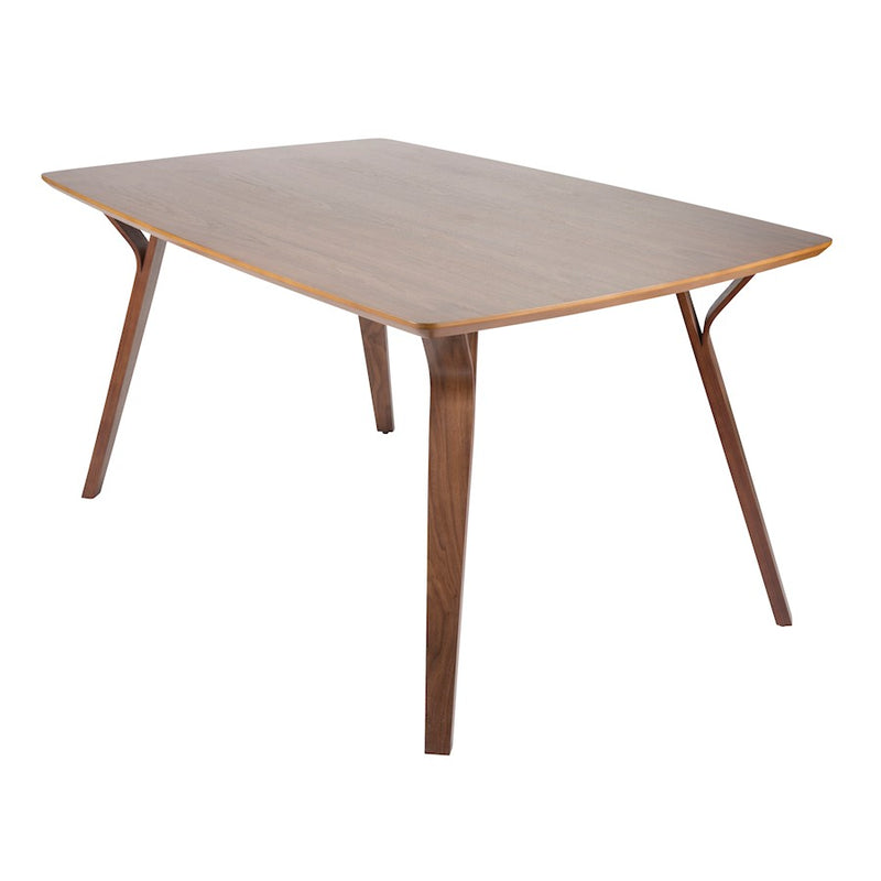 LumiSource Folia 63in Rectangular Dining Table | Mid-Century Walnut Wood | Dining Room & Casual Gatherings | 63 x 38 x 31 in | Model DT-FOLIA6338WL