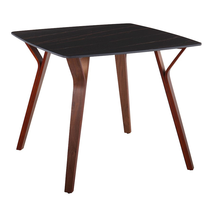 LumiSource Folia Dinette Table, Walnut/Black Textured Marble - DT-FOLIAWLBKMB