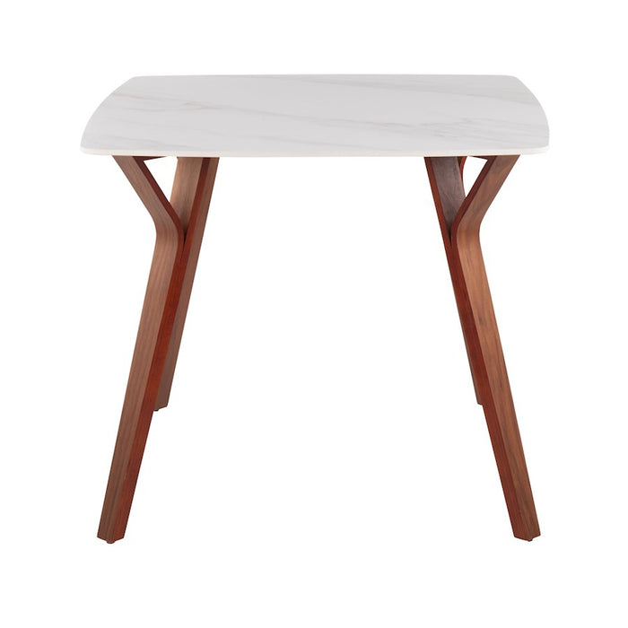 LumiSource Folia Dinette Table, Walnut Wood/White Marble