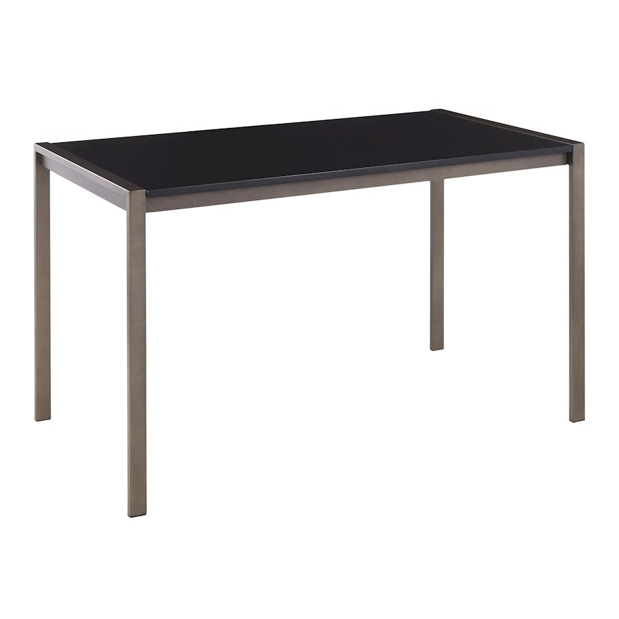 LumiSource Fuji Dinette Table in Antique Steel/Black Wood - DT-FUJ4728ANBK