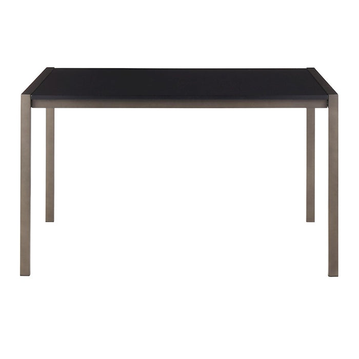 LumiSource Fuji Dinette Table in Antique Steel/Black Wood