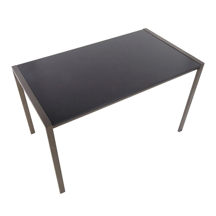 LumiSource Fuji Dinette Table in Antique Steel/Black Wood