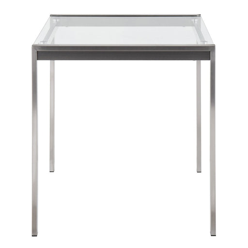 LumiSource Fuji Table in Stainless Steel/Clear Glass