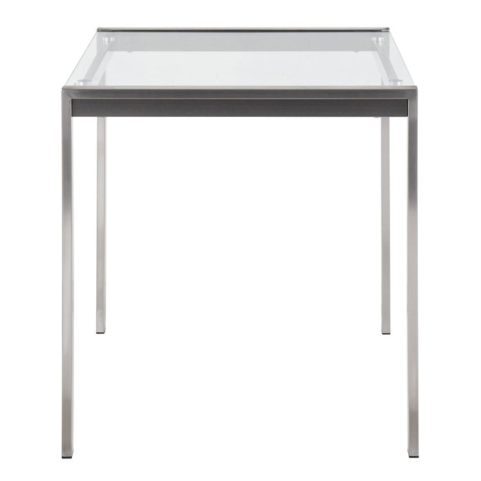 LumiSource Fuji Table in Stainless Steel/Clear Glass