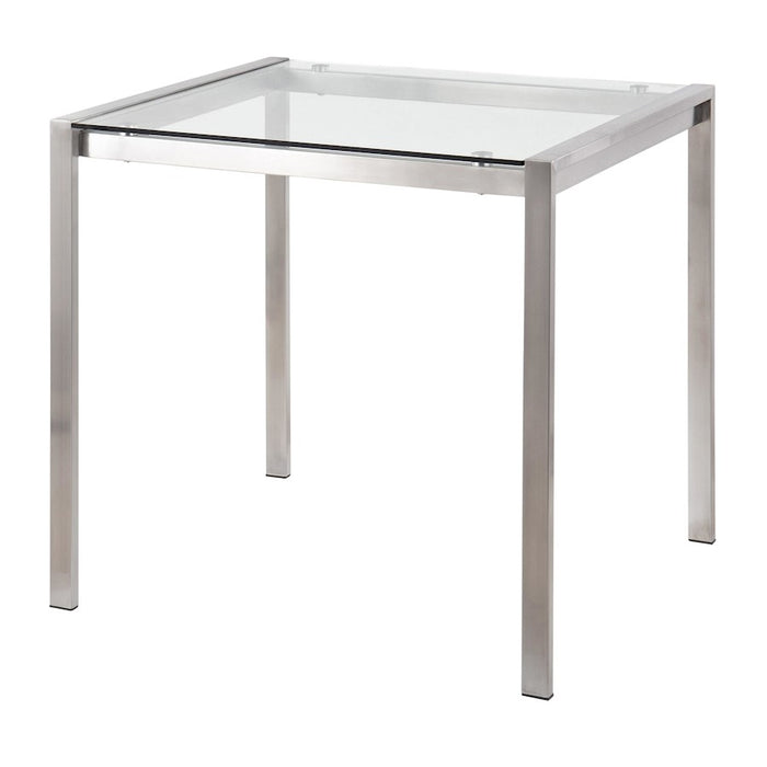 LumiSource Fuji Table in Stainless Steel/Clear Glass