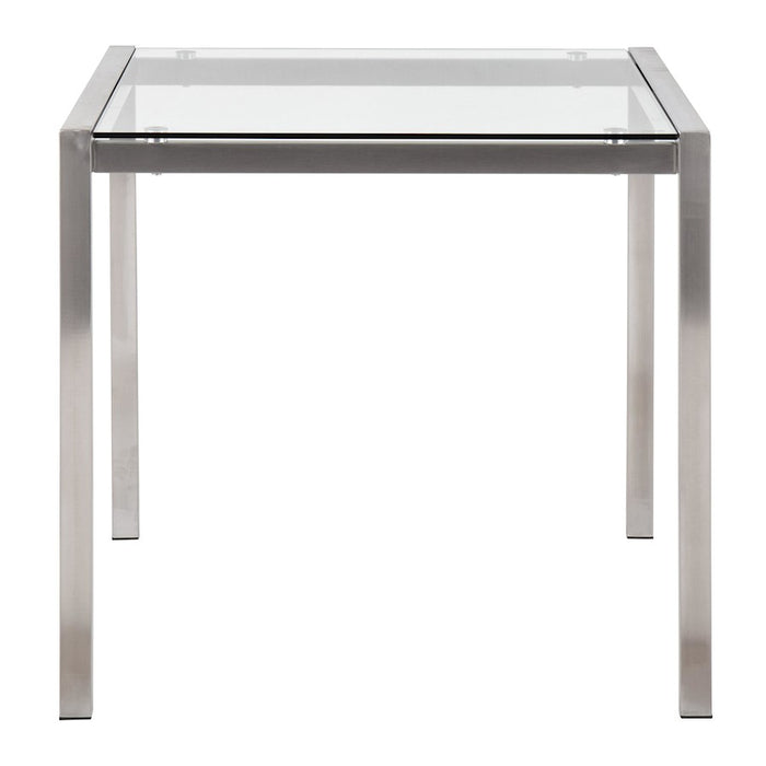 LumiSource Fuji Table in Stainless Steel/Clear Glass
