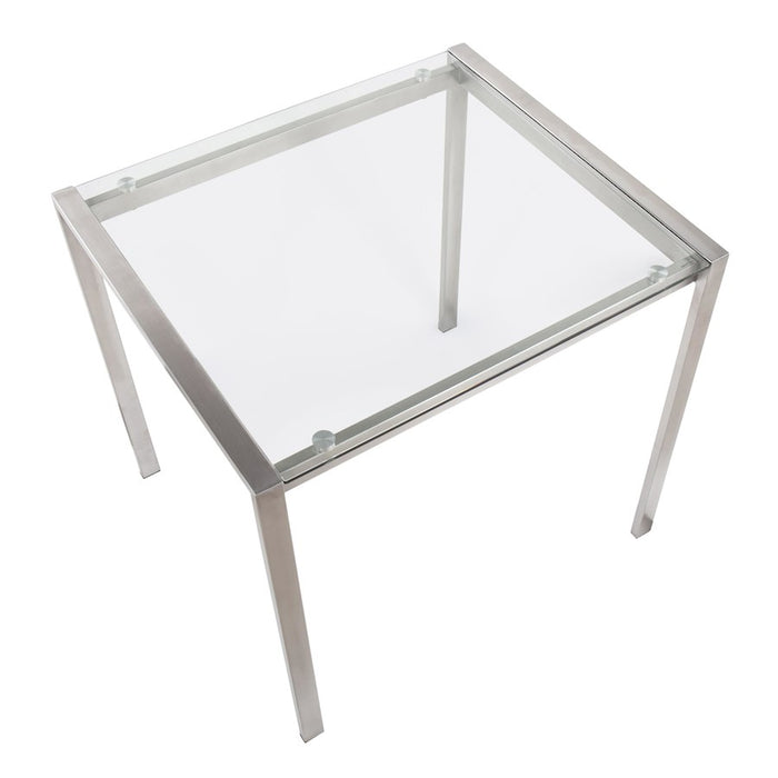 LumiSource Fuji Table in Stainless Steel/Clear Glass