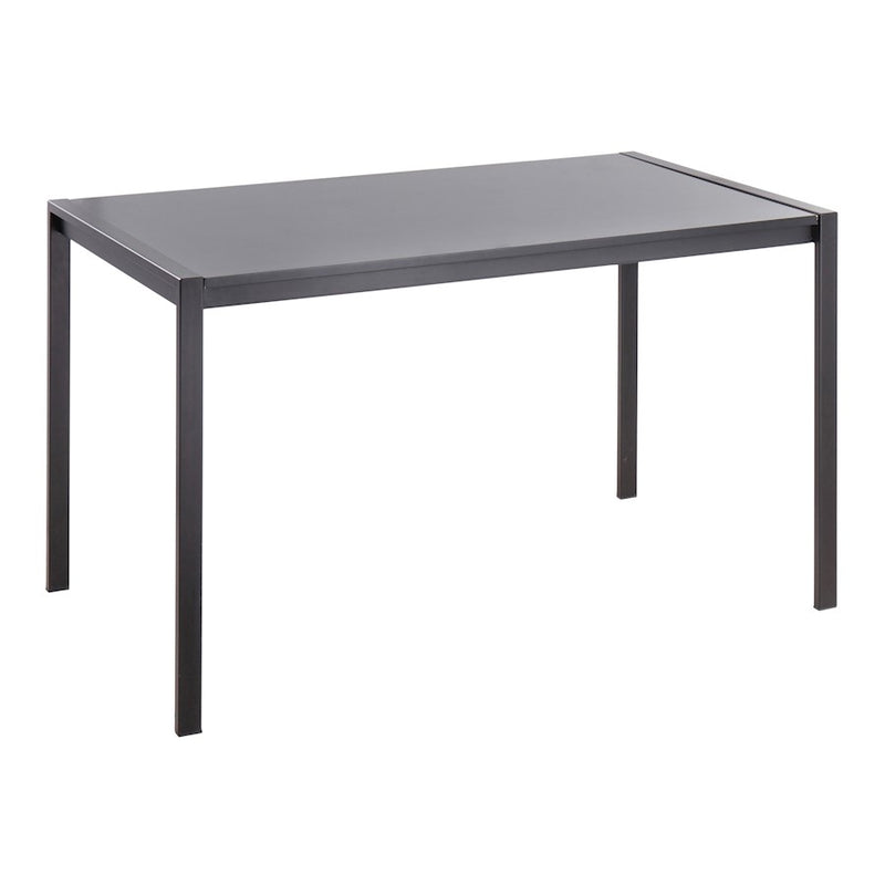 LumiSource Fuji Dinette Table in Black Metal/Black Wood - DT-FUJI4728BKBK