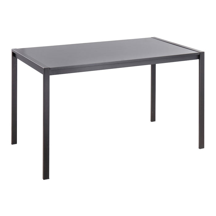 LumiSource Fuji Dinette Table in Black Metal/Black Wood - DT-FUJI4728BKBK