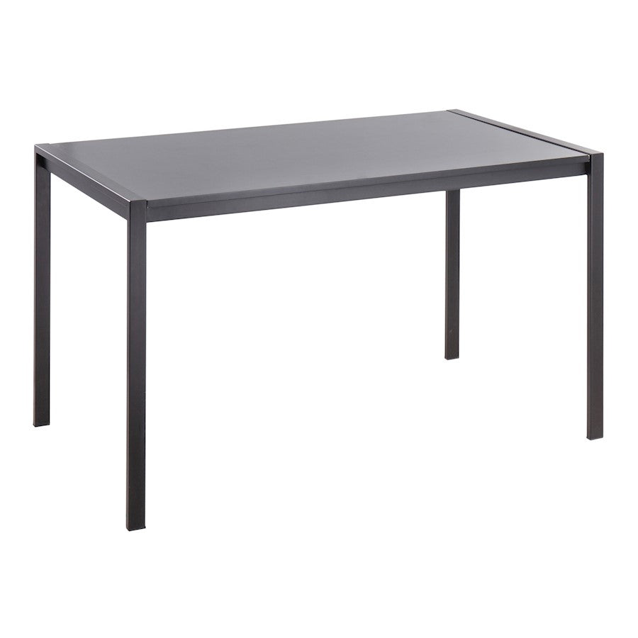 LumiSource Fuji Dinette Table in Black Metal/Black Wood - DT-FUJI4728BKBK