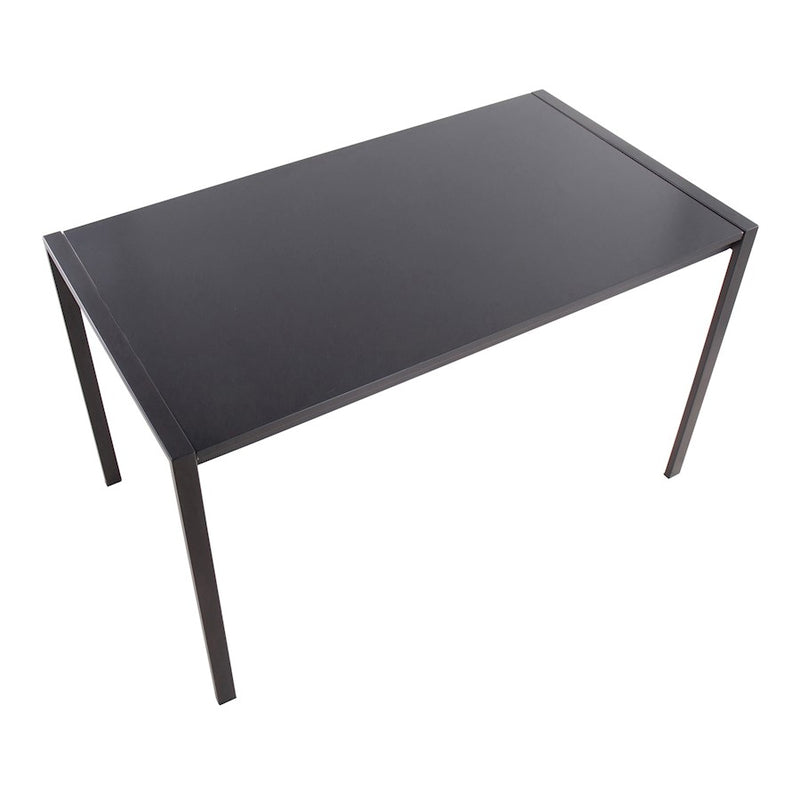 LumiSource Fuji 50in Rectangular Dinette Table | Contemporary Black Metal and Black Wood | Kitchen & Dining Room | Model DT-FUJI4728BKBK