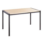 LumiSource Fuji Dinette Table in Black Metal/Natural Wood - DT-FUJI4728BKNA