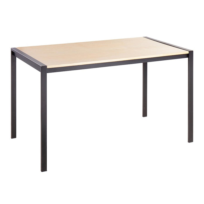 LumiSource Fuji Dinette Table in Black Metal/Natural Wood - DT-FUJI4728BKNA