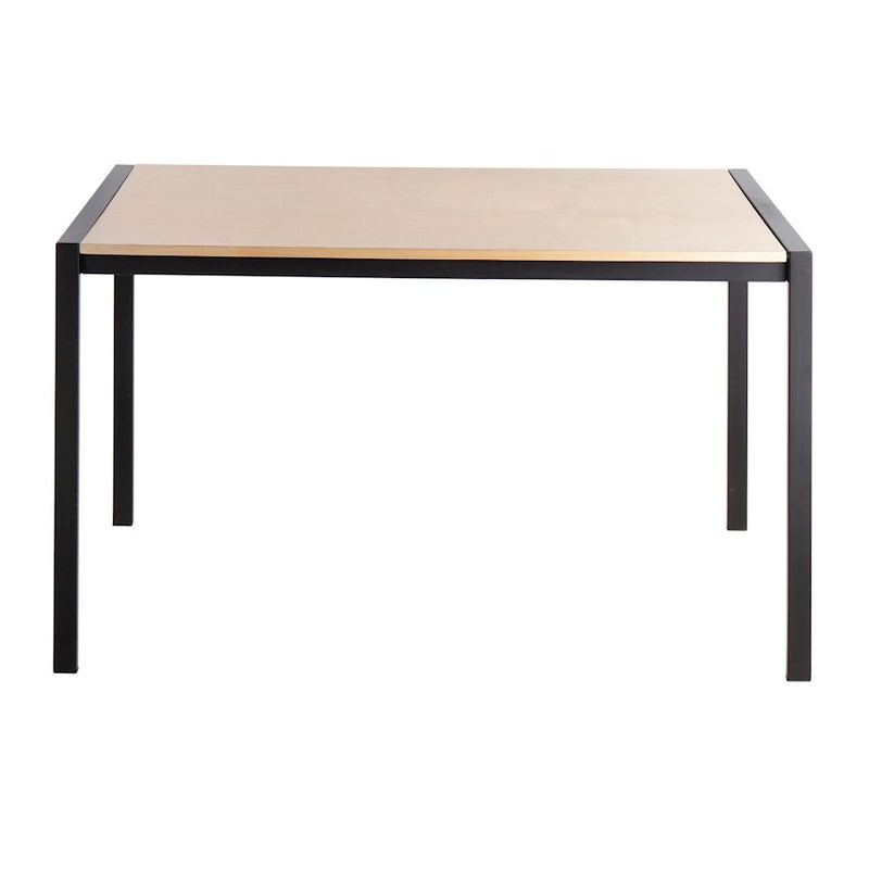 LumiSource Fuji 50in Rectangular Dinette Table | Contemporary Black Metal and Natural Wood | Kitchen & Dining Room | Model DT-FUJI4728BKNA
