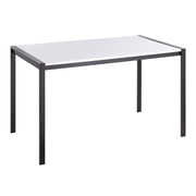 LumiSource Fuji Dinette Table in Black Metal/White Wood - DT-FUJI4728BKW