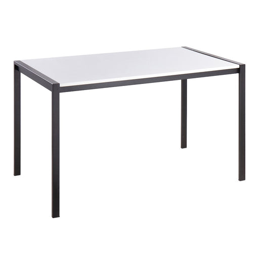 LumiSource Fuji Dinette Table in Black Metal/White Wood - DT-FUJI4728BKW