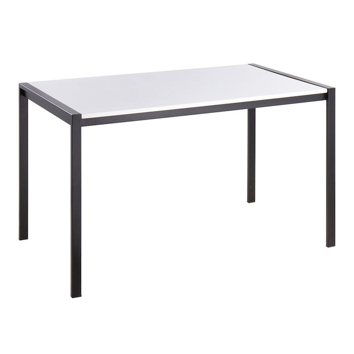 LumiSource Fuji Dinette Table in Black Metal/White Wood - DT-FUJI4728BKW