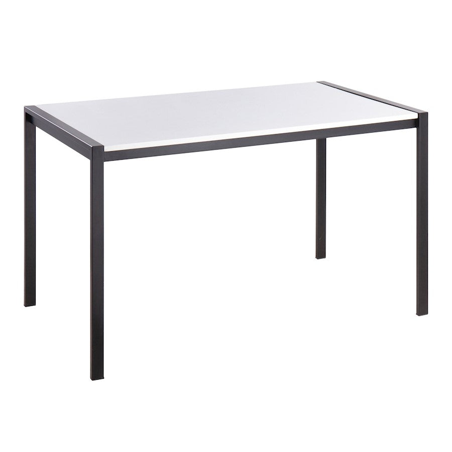 LumiSource Fuji Dinette Table in Black Metal/White Wood - DT-FUJI4728BKW