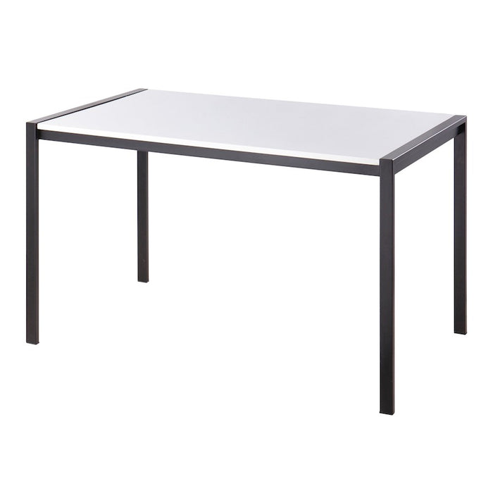 LumiSource Fuji Dinette Table in Black Metal/White Wood
