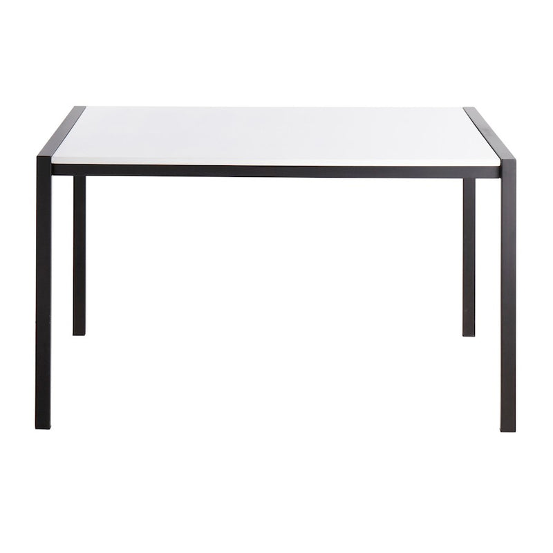 LumiSource Fuji Dinette Table in Black Metal/White Wood
