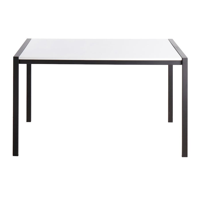 LumiSource Fuji Dinette Table in Black Metal/White Wood
