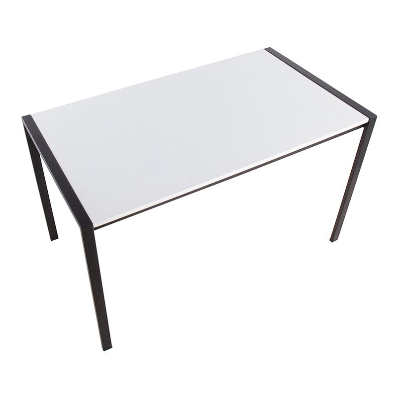LumiSource Fuji 50in Rectangular Dinette Table | Contemporary Black Metal and White Wood | Kitchen & Dining Room | Model DT-FUJI4728BKW