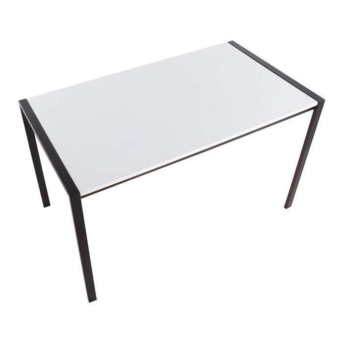 LumiSource Fuji Dinette Table in Black Metal/White Wood