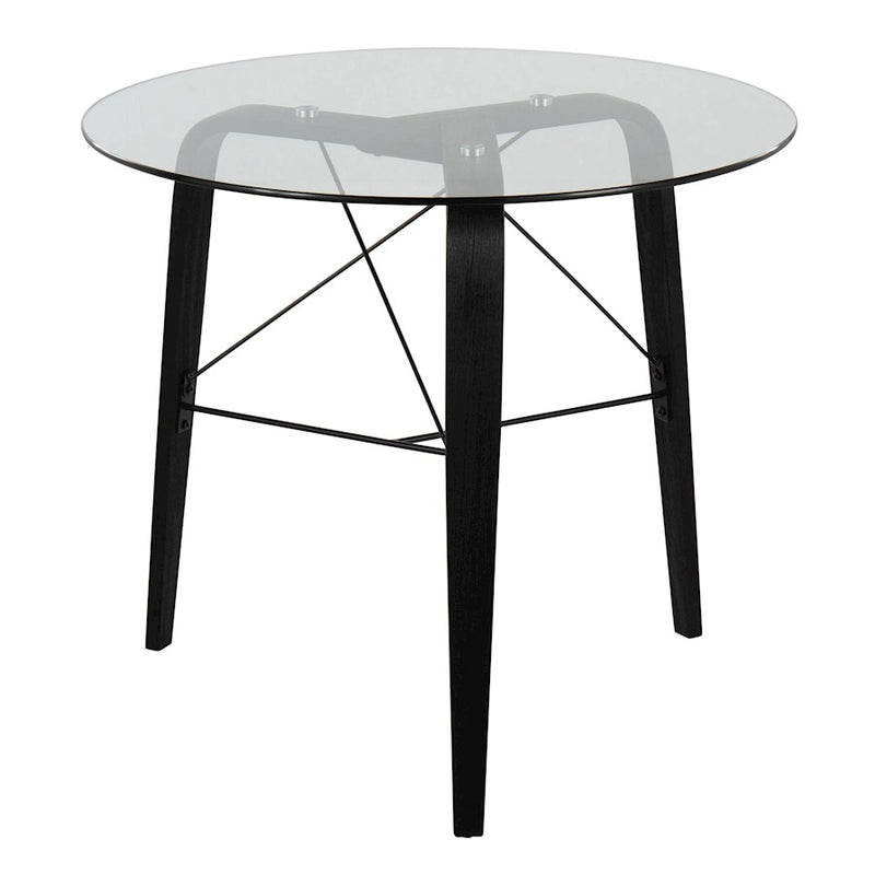 LumiSource Trilogy Round Dinette Table, Black/Clear Glass